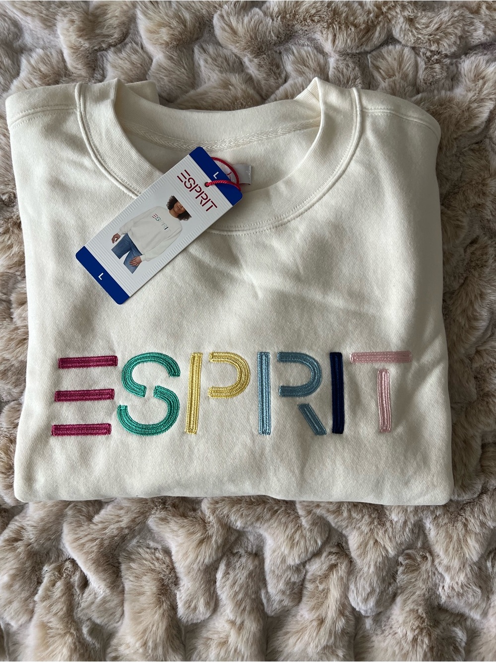 Esprit Women’s Crewneck Sweatshirt with Multicolor Logo